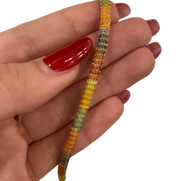 Embroidered Mini Bag Pom Pom Multicolored Shoulder Bag - Picture 5 of 10